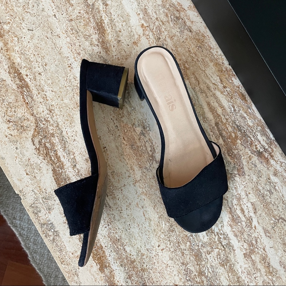 Marais USA suede navy mules size 8.5